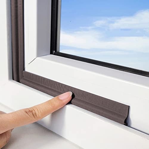 wordmouk Burlete Ventana Corredera Puerta Entrada, 5M Marrón Tira de Sellado de Espuma de PU Autoadhesiva, Burlete Puerta Exterior Para a Prueba de Insectos, a Prueba de Polvo y a Prueba de Viento