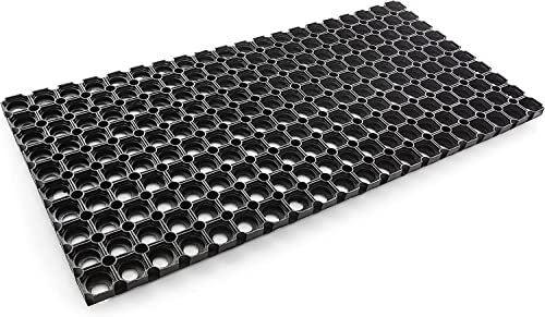 Zerbino Gomma Dura Antiscivolo Raschiafango Pulisci Scarpe Drenante Esterno Robusto Mod.COMPOS_40X60