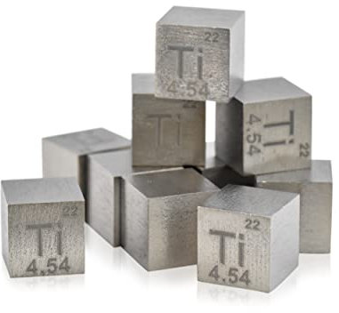 Titan Würfeldichte, Titan aus Metall, Würfel, 10 x 10 x 10 mm, 99,95 % rein, für Sammlung von Elementen