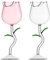 baijiexun Lot de 2 verres à vin en forme de rose - 150 ml - En cristal - Pour fête, mariage, bar
