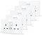 JIMEIDA 5 Pack Double Switched Socket White 20W Fast Charging 13 Amp with USB A and Type C Charging Ports Crystal Glass Panel Wall Outlet