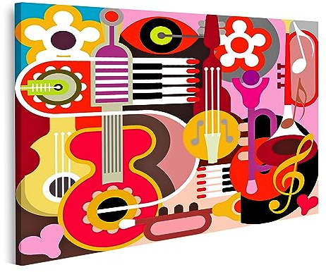 islandburner Bild auf Leinwand Abstrakte Musik Bilder Wandbilder Poster JCXS-1P