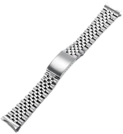 TOMIYOY Jubilee Edelstahl-Metall-Uhrenarmband, massives 316L-Uhrenarmband für Rolex Seiko (19 mm, Silber)