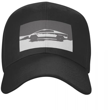 BEABAG Basecap Cybertruck Art Low Polygon Future Truck Schwarz-Grau-Weiß-Design-Elektrofahrzeug, hergestellt in Texas Baseballkappe