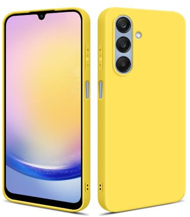 HSP Hülle für Samsung Galaxy A25 5G [Staubabweisend] Handyhülle | Premium TPU Silikon Case Schutzhülle | Kratzfest Stoßfest Fallschutz | Kameraschutz Displayschutz | Passgenau Dünn Matt | Gelb
