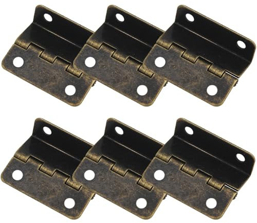SEIWEI Three-Fold Retro Bronze Cabinet Hinges, 6pcs
