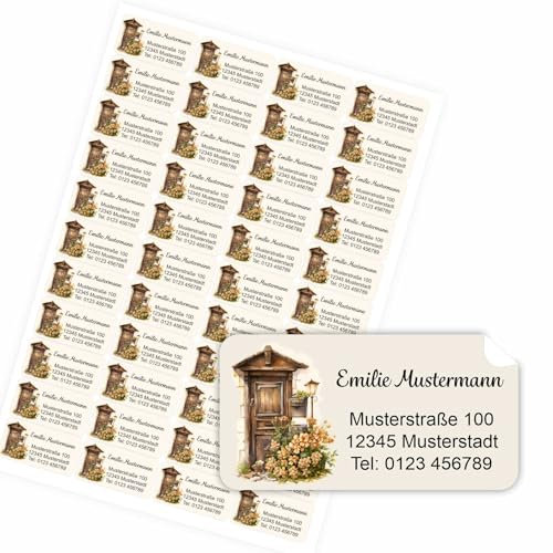 Adressaufkleber - 44 Stück Personalisierte Aufkleber mit Name und Adresse für Deine Post oder zur Kennzeichnung Deiner persönlichen Sachen (Style 9)