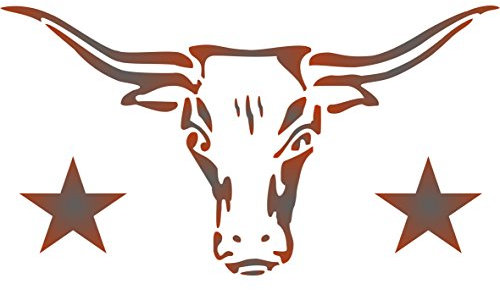 Texas Longhorn Schablone, 36,8 x 20,3 cm – Kuh, Stier, Totenkopf, Bauernhoftier