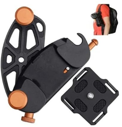 Kamerahalter Clip Rucksack Schnellverschluss Halterung Gürtelclip Schnellspanner Aluminiumlegierung für DSLR Kamera GoPro Hero Insta360 Action Kamera (Orange)