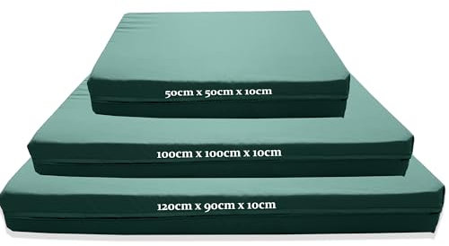 Kosiproducts Landing Tumbling Safety Crash Mat for Gym Training excercise, Bouncy Castle Boulldering Wall Medium (100cm x 100cm) Green