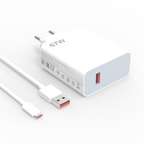 67W USB C Ladegerät Netzteil für Xiaomi 15T 15 Pro 14T 14 13 12 13 Lite 12 Lite 12S Ultra 11T, für Xiaomi Redmi Note 14 13 12 Poco F5 Pro F5 F4 Poco X7 X6 X5 X4 Turbocharge mit 6A Ladekabel