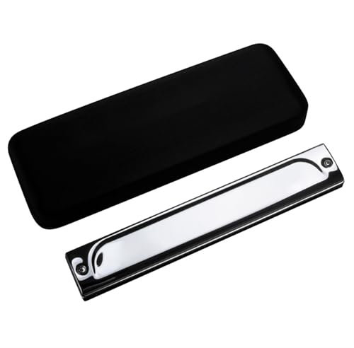 Harmonika Für Schüler Einzelton-Mundharmonika 24 Löcher Einreihig Einlochig C-Tonart Edelstahl Professionelles Mundharmonikainstrument(A tune)