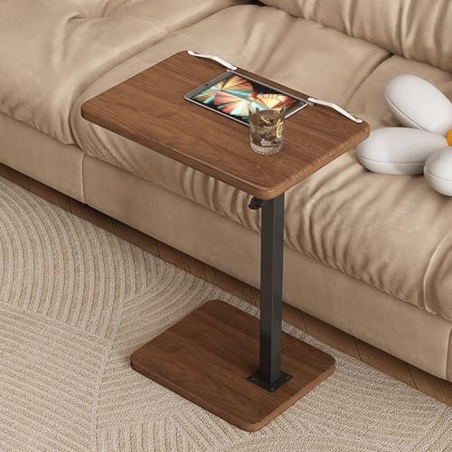 Beistelltisch Höhenverstellbar Density Board Nachttisch, Lift Computer Schreibtisch, Der Schreibtisch Ist Schwenkbar und Verstellbar, für Nachttisch, Sofaseite(Brown)