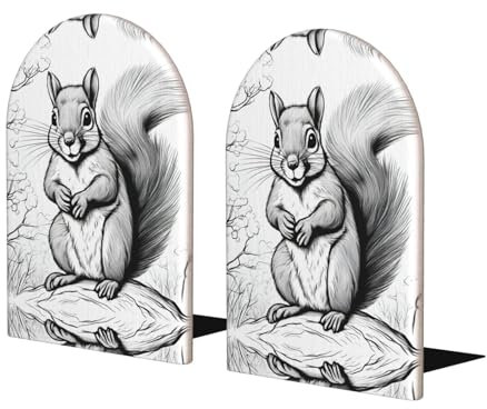 Serre-livres en forme d'écureuil de dessin animé pour étagères, serre-livres et organisateur de bureau, bloque-livres pour livres/films