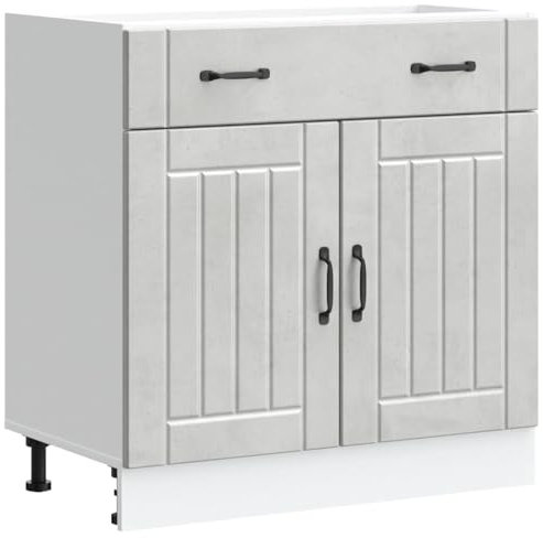 vidaXL Mueble bajo de Cocina Lucca Madera contrachapada Gris Cemento