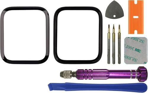 swark Neu Display Glas Frontglas Reparatur Set+OCA kompatibel mit iWatch Series 4 44mm/5 44mm/SE 44mm/6 44mm mit aktualisiertem Reparaturwerkzeugsatz-Kein LCD-Bildschirm und Touch-Digitizer