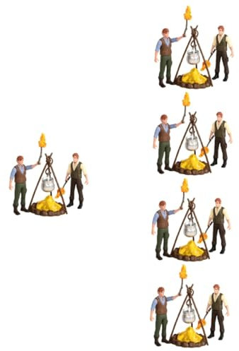 YARNOW 5 Sätze Stellen Sie Sich Lagerfeuerfiguren Vor Miniatur-lagerfeuerfiguren Miniaturmodelle Für Campingplätze Miniaturfiguren Camping-einstellungsmodelle Rollenspiele Harz