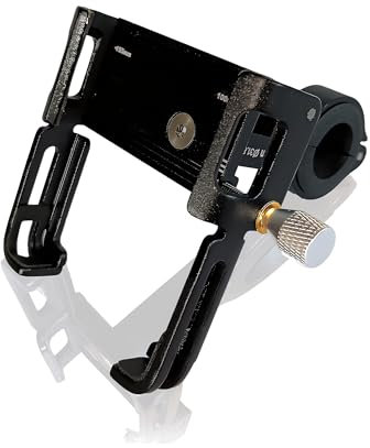 Porta Cellulare in Metallo: per Bicicletta - Mtb - Monopattino Elettrico - Moto. Supporto Telefono Antivibrazione, Installazione su Manubrio. Universale per Tutti gli Smartphone