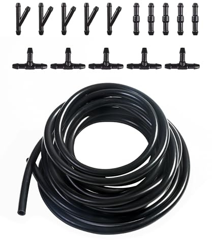 Xibao Kit de Durite Essuie Glace Tuyau pour Pare Brise de Voiture,Durite Lave Glace,avec 15 Raccords,Tuyau de Pulvérisation Lave Glace,pour Le Système de Lave-Glace de la Plupart des Véhicules