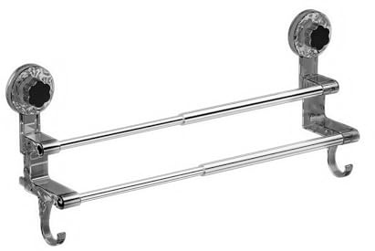 Abnehmbarer Saugnapf, doppelte Handtuchstange für Dusche und Badewanne, ohne Bohren, multifunktionale Nutzung (Grau)