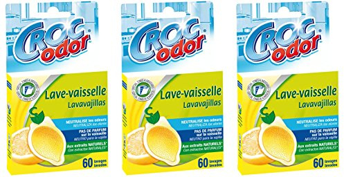 Croc'Odor, Zefiron Lemon Dishwasher Deodoriser – Pack of 3