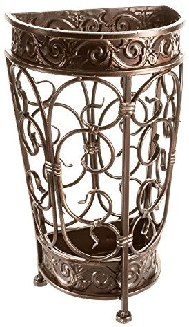 Brelso Hochwertiger Schirmständer, Regenschirmhalter, antiker Look, Metall, Eingangsbereichs-Dekor, Wand-Stil, mit Abnehmbarer Abtropfschale (Bronze)