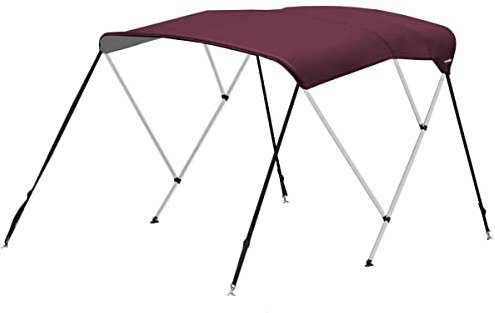 Oceansouth 3-Bogen Classic Bimini Top aus Aluminium – Maroon, Montagebreite 1,7–1,9 m, 1,83 m Länge, UV-beständig, wasserabweisend, inkl. Komplett-Montagesatz