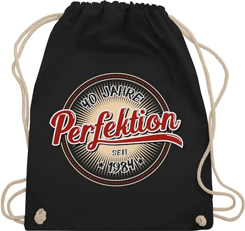 Turnbeutel Rucksack - 40. Geburtstag - Vierzig Jahre Perfektion seit 1985 - Unisize - Schwarz - 40er geschenk frau geschenkideen+für+frauen+ab+40 40 1984 juterucksack geschenke für jährige frauen