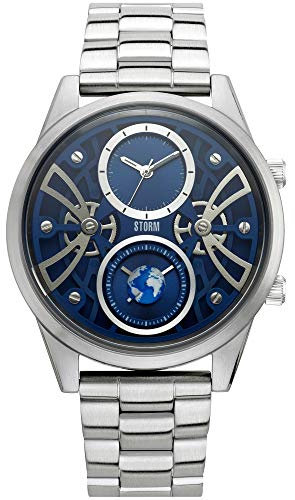 STORM London Globe-X Blue, Herrenuhr, Dual-Time Funktion, 5 bar Wasserdicht, Edelstahlgehäuse, Mineralglas, 47441/B