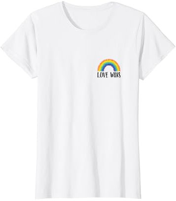 Love wins Shirt weiß I LGBT Regenbogen Gay Pride T-Shirt T-Shirt