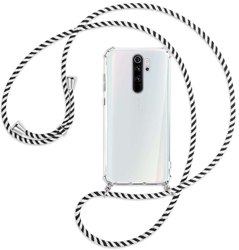 mtb more energy Handykette kompatibel mit Xiaomi Redmi Note 8 Pro (6.53'') - Black & White - Smartphone Hülle zum Umhängen - Anti Shock Full TPU Case