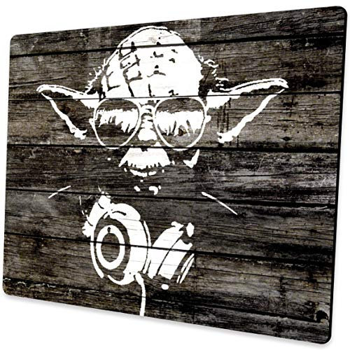 Shalysong Tapis de souris d'ordinateur avec design personnalisé Tapis de souris pour ordinateur portable, bureau, accessoire de décoration cadeau DJ Yoda
