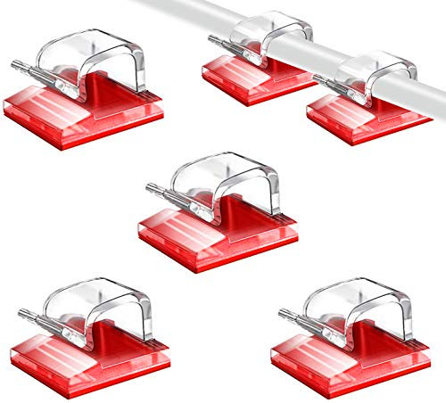 SOULWIT® 50 Stück Stark Selbstklebende Kabel-Management-Clips, Kabel-Organizer für TV, PC, Laptop, Ethernet Kabel, Desktop, Heim, Büro (Transparent)