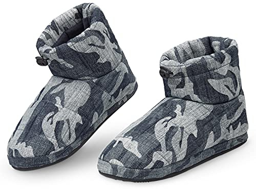 DUNLOP Slippers for Men, Fluffy Mens Slipper, Size 7-12, Warm and Cosy Winter House Boots, Gifts for Him