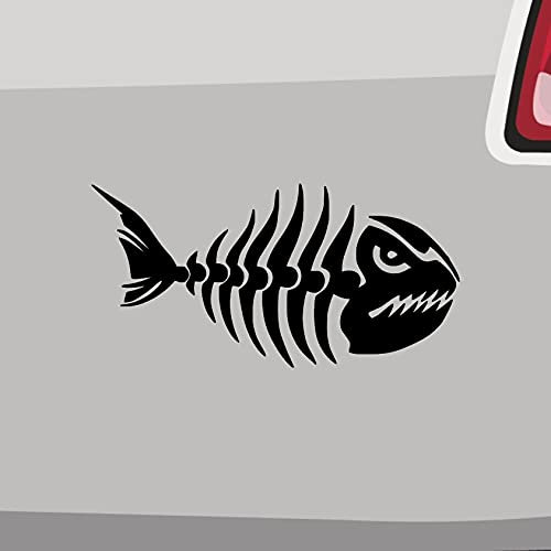 Fisch Aufkleber Skelett -6 Größen- Sticker Auto Fish Fischen Wasser Bone lustig in 6 Größen und 21 Farben