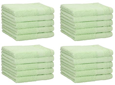 Betz 20 Stück Gästehandtücher Palermo 100% Baumwolle Größe 30x50 cm Farbe Grün