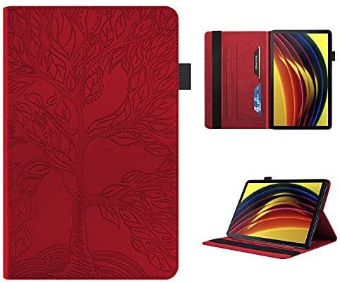 CXTcase Funda para Lenovo Tab P11 TB-J606F/ J606X 2021, Ultra Slim Magnético Smart Cover Lenovo Tab P11 Cuero Soporte Función Inteligente Tableta Carcasa Lenovo Tab P11 2021, Rojo