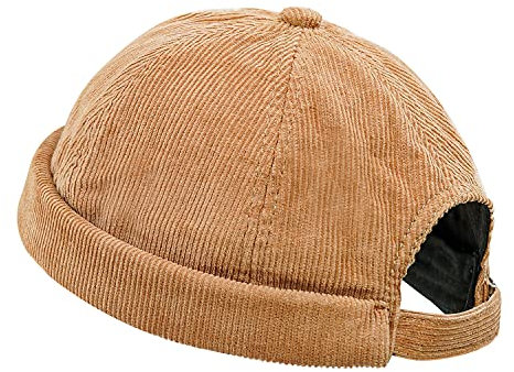 CLAPE Corduroy Brimless Docker Cap - Herren Seemannsmütze Kappe Mütze Ohne Schirm - Solid Color Hafenmütze