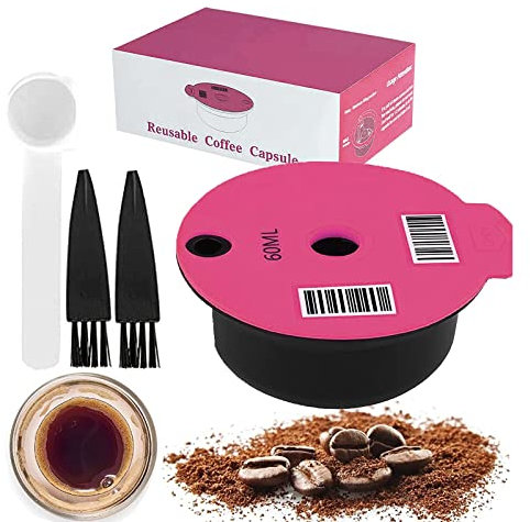 Refillable Coffee Capsule Cups Made of Plastic Reusable Coffee, Refillable Coffee Capsules for Boschs Compatible with Tassimo Machines with readable Barcode (60ml)