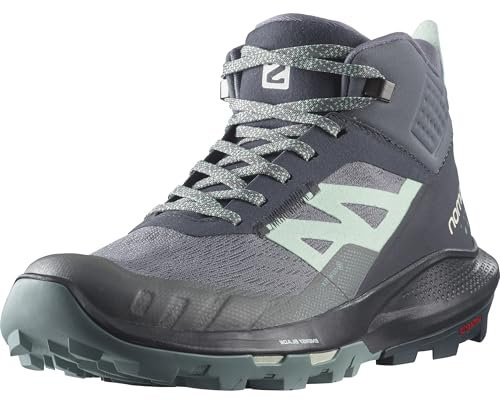 Salomon Out Oulse Mid GTX W Sportschuhe Damen Wanderschuhe Grau Freizeit, Schuhgröße:EUR 41 | UK 7