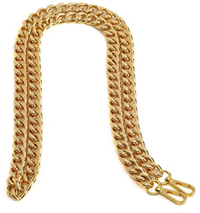 Xiazw Schöne Taschenkette Geldbörsen Schulterriemen Kette Schultergurt Crossbody Taschengurt Ersatz Zubehör Charm Dekoration (Gelbes Gold,120 cm)