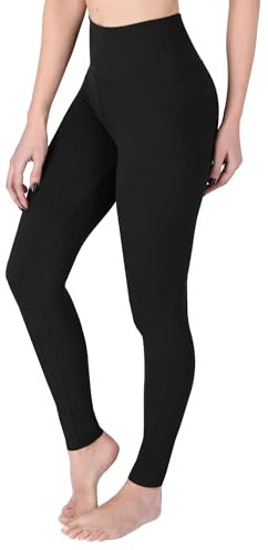SOFTSAIL Leggings Damen High Waist Bauchkontrolle Blickdicht Yoga Gym Sporthose Damen Lang Figurformend Atmungsaktiv Elastisch Schwarz S/M