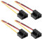 YINETTECH 4 Stück Scheinwerfer-Verkabelungsstecker Ersatz Kompatibel mit H4 HB472 472 Glühbirnen 3-poliger Scheinwerfer-Reparatur-Lampen-Kabelbaum-Stecker-Kabelbuchse