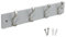 Keypak Porte-manteau mural minimaliste – 4 crochets sur une base en bois moderne et élégante pour mur et porte – 38 cm – Toutes les fixations incluses (nickel satiné/gris tourterelle)