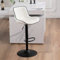 YOUTASTE Barhocker Höhenverstellbar mit PU-Bezug, Drehbare Küchenhocker mit Lehne und Fußstütze, Moderner Bar Stool für Bar, Theke und Küche, Weiß