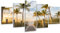 HUBDECO 5-Teiliges Leinwand Bild Wohnzimmer - Bilder, Poster, Kunstdrucke - Leinwandbild - Bild auf Leinwand - Tolle Zimmerdekoration - Schlafzimmer Bilder - 158x90 cm Miami Palms Strand