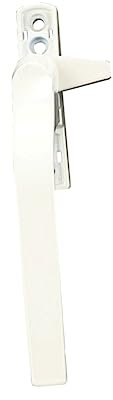 Warmhm Fenstergriff Links aus Kunststoff und Stahl mit Schloss für Fenster Kellerfenster (Weiß) Robust Hitzebeständig Korrosionsbeständig