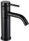 Peppermint Robinets de lavabo noirs avec bec pivotant, robinet monobloc à levier unique pour lavabo chaud et froid, noir mat