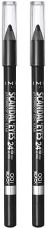 Rimmel London Scandal Eyes 24H Kohl Kajal, Schwarz (001 Black), 1.3 g (Packung mit 2)
