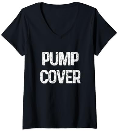 Womens Pump Cover - Funny Weightlifting Oversized Workout Mens Gym V-Neck T-Shirt